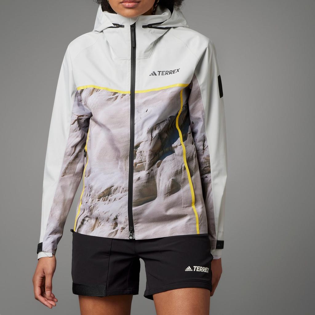 Adidas Waterproof And Windproof Windbreaker Jacket Women's Jade White IC1991
