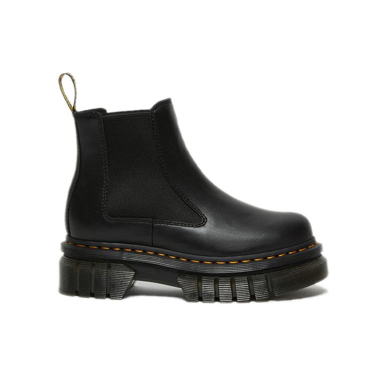 Nye Dr.Martens Audrick Nappa Skinn Plattform Chelsea Støvletter 'Svart' Dame 27148001