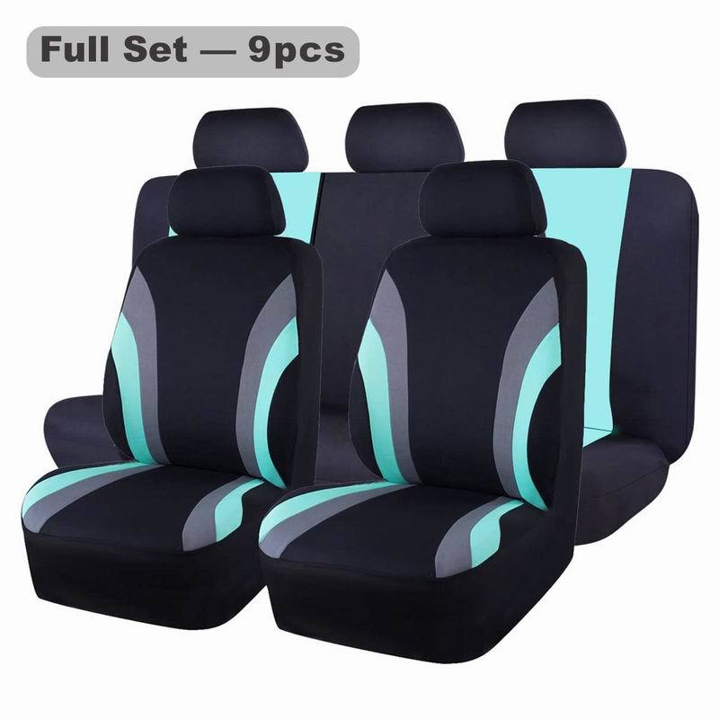 Universal Full Set Car Seat Protectors Breathable Polyester & PVC seat cover for Compatible SUV Pickup Accessories