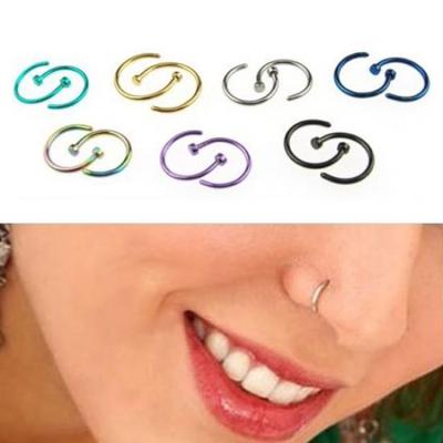 2PCS Edelstahl Nase Offene Creolen Ohrringe Körper Piercing Schmuck