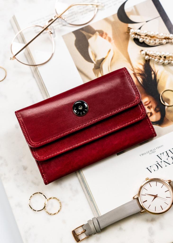 Women's Leather Wallet PTN 27074-TVT-6608 Red