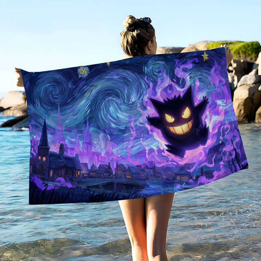 Cartoon G-GengarSS Bath Towel Microfiber Soft Water Absorbing Breathable For Girl Kids Decorative Cartoon Beach Towel