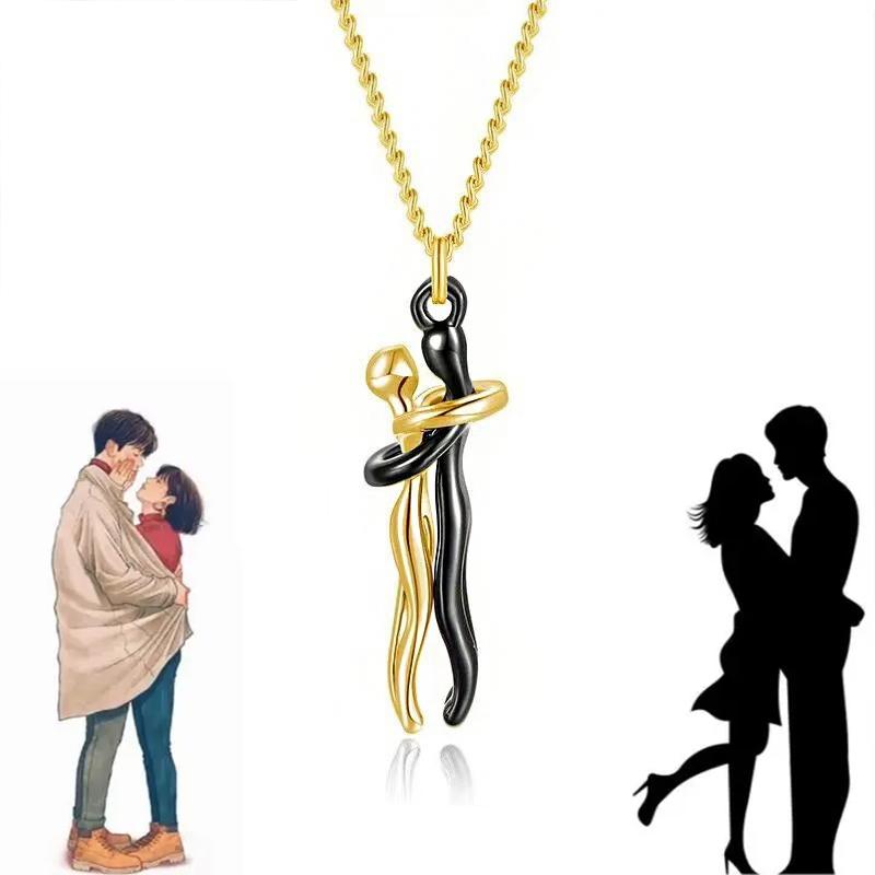 1PC Symbole d'Amour Mode Couple S'Étreignant Port Quotidien Pendentif Collier Cadeaux Alliage Saint-Valentin Bijoux Nouveau Exquis