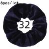 6pc/lot Scrunchies Velvet Scrunchies Hair Accessories For Women Elastic Bands Elegant Ponytail Solid Colors White Black Coffee