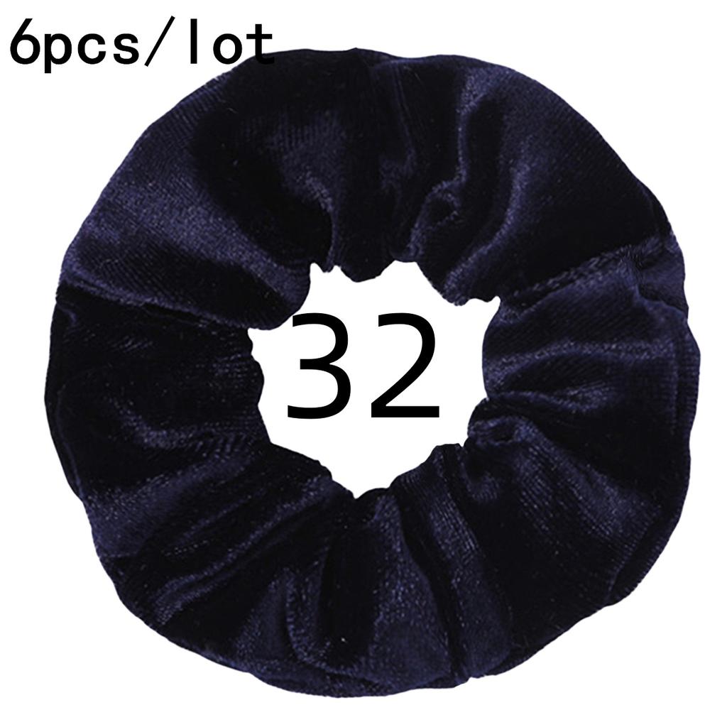 6pc/lot Scrunchies Velvet Scrunchies Hair Accessories For Women Elastic Bands Elegant Ponytail Solid Colors White Black Coffee