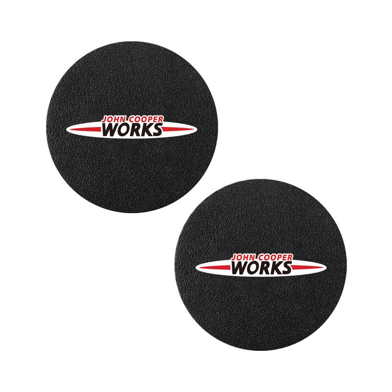 2 Pièces Sous-verre en Cuir Anti-bruit Coussinet pour Tasse à Eau Pour BMW MINI WORKS One Cooper JCW R60 R59 R58 R57 R56 R55 R53 R52 F55 F56