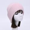 Oblique striped hat women's solid color rabbit velvet wool hat soft waxy casual versatile knitted hat warm autumn and winter fashion windproof
