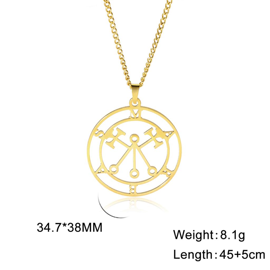  Mythical Goddess Sigil of Lilith Necklaces Stainless Steel Demon Seal Marbas Pendant Necklace Solomon Amulet Jewelry
