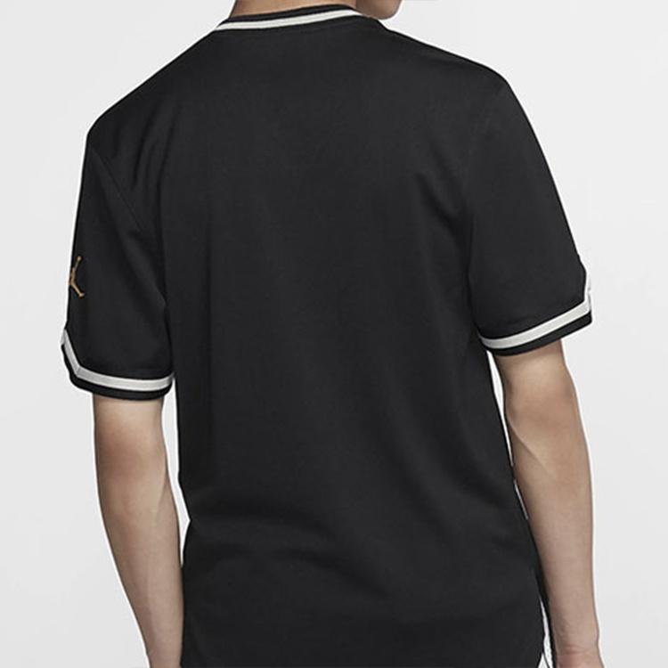 Air Jordan Alphabet Logo Basketball Sports Short Sleeve Black Men's AV0183-010