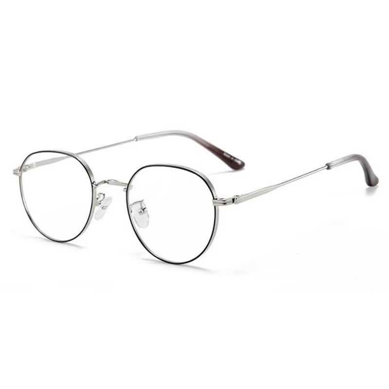 Metal Anti Blue Ray Polygon Myopic Eyeglasses Finished for Women Men Metal Student Prescription Lens Eyeglasses 0 -0.5 -0.75 To -4.0