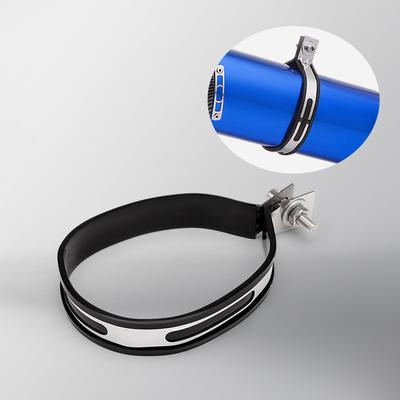 CNC Aluminum Alloy Motorcycle Exhaust Pipe Bracket with Rivets Mounting Bracket Clamp Holder