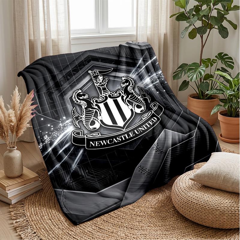 Coperta in Flanella con Stampa del Newcastle United Football, Coperta Morbida Calda Leggera per Divano Letto Campeggio