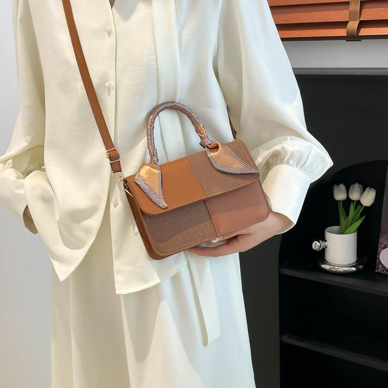 Niche design splicing handbag summer new armpit bag fashion versatile shoulder messenger bag women