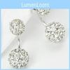 Elegant Double Ball Alloy Crystal Rhinestone Earrings For A Timeless Look