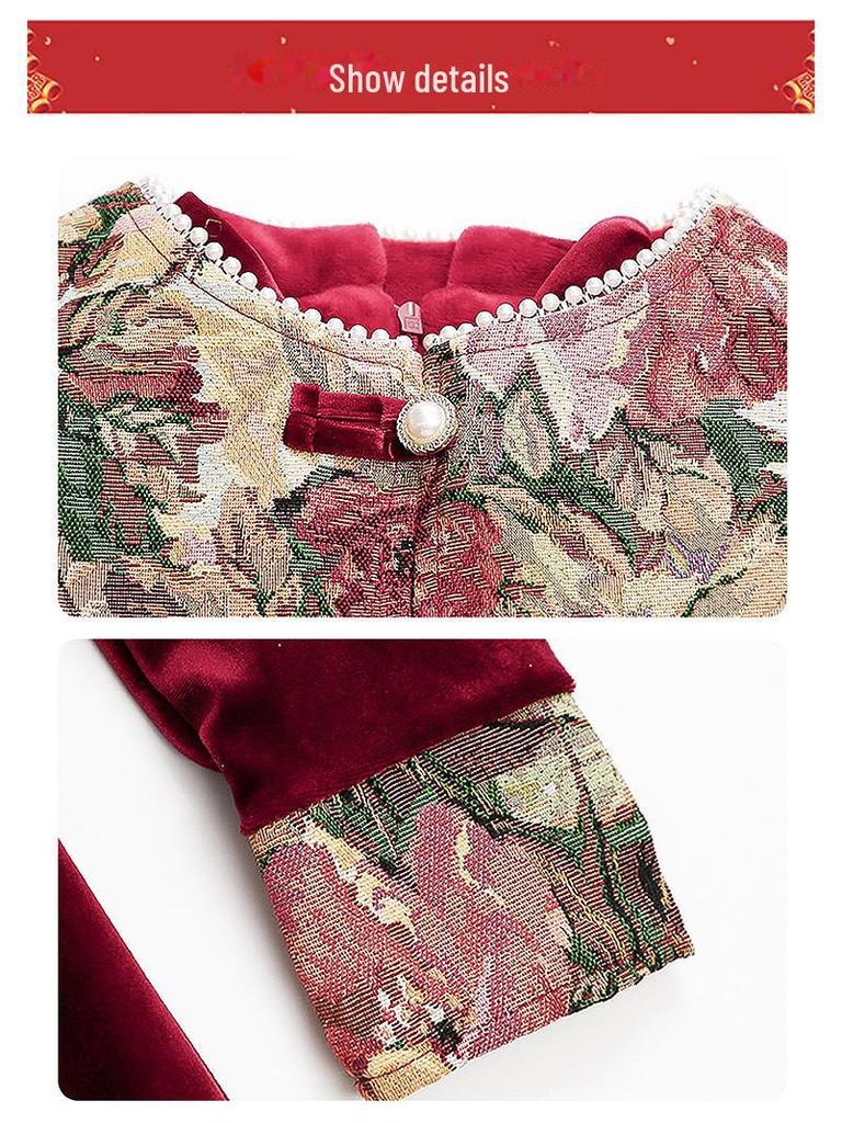 Red Princess Winter Dress for Girls - New Style Autumn/Winter Holiday Outfit