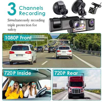 3 Cameras Car DVR Wifi 1080P Inside Vehicle Dash Cam Three Way Camera DVRs Recorder Video Registrator Mini Dashcam Camcorder