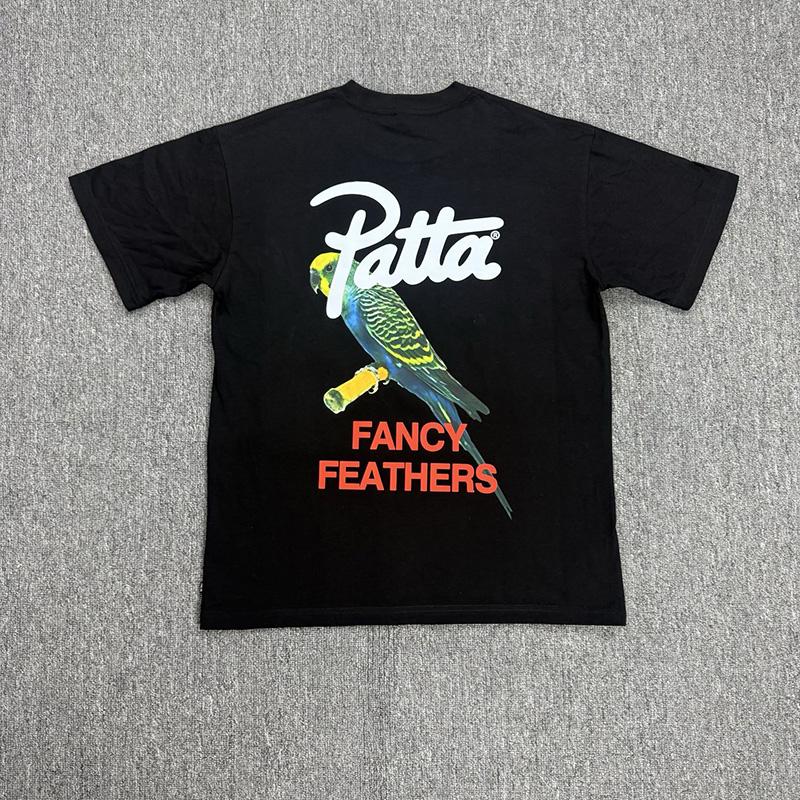 Simple Classic Letters Logo Parrot Print Patta Short Sleeve Tshirt Casual Fashion Cotton Loose Tee Tops T Shirt For Unisex Unisex