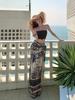 Lazy Vacation Style~ Spice Girl Tube Top Sling Vest Summer Sexy Irregular Half Skirt Two-piece Travel Wear
