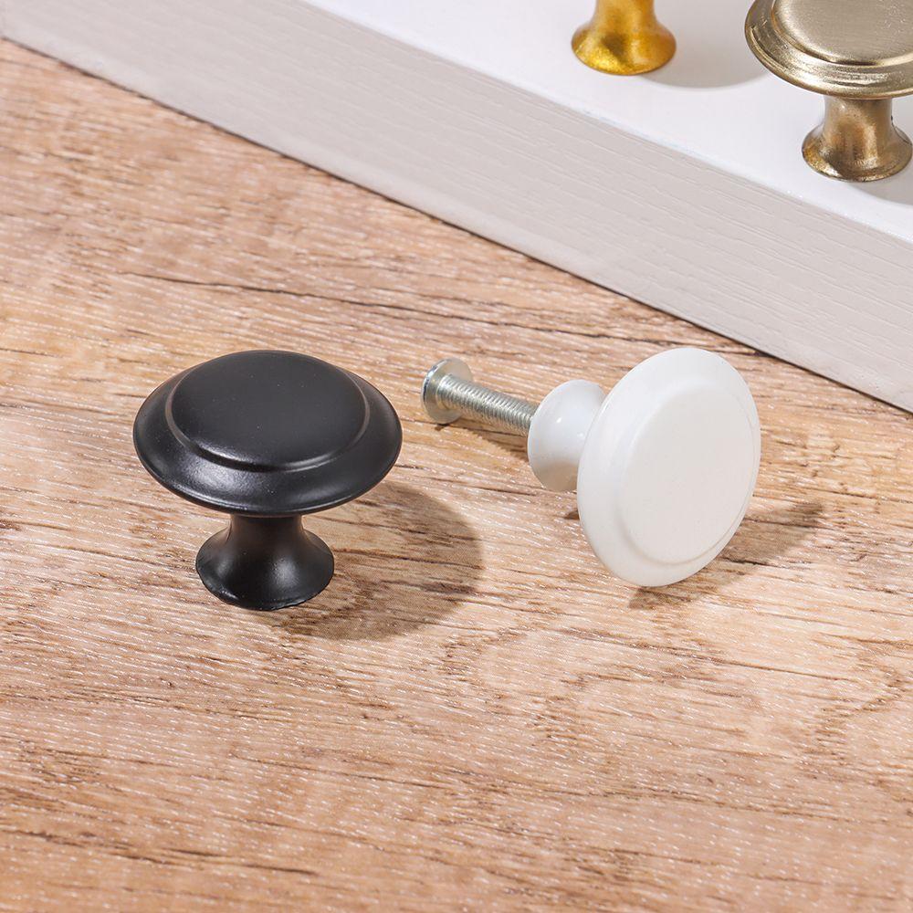 2Pcs 23/27/30mm Round Single-hole Drawer Knob Kitchen Bedroom Cabinet Wardrobe Dresser Pull Metal Handle With Screw Hardware