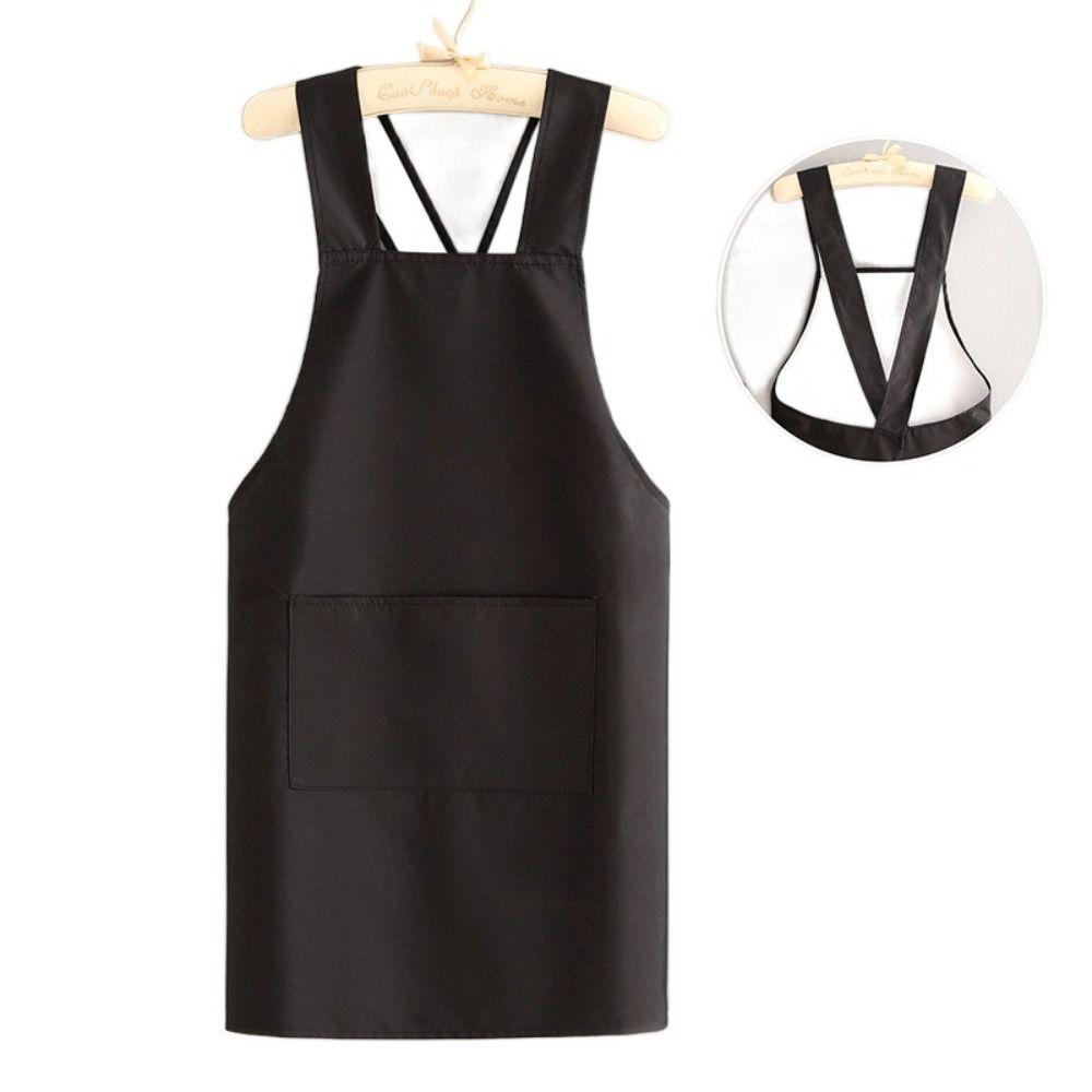 Stain-proof Kitchen Cooking Apron X-Back Waiter Sleeveless Apron  Restaurant Use