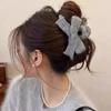 Autumn and Winter Plush Bow Grab Clip Wool Claw Clip Simple Knitted Bow Plush Hair Claw Handmade Hair Accessories for Women