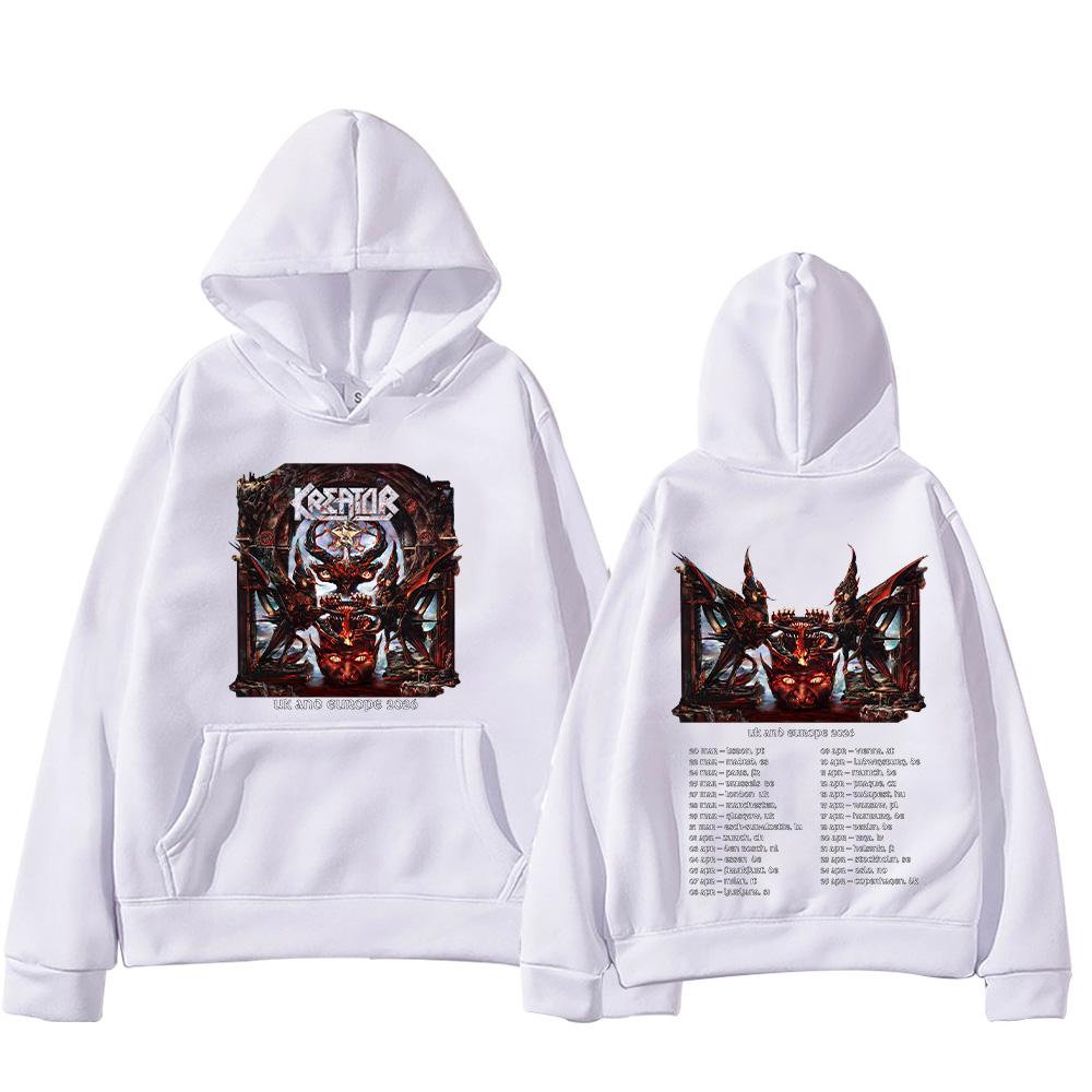 

Толстовки з капюшоном Kreator Thrash Metal Band Pullovers Music Sweatshirt Унісекс Одяг Streetwear XS білий