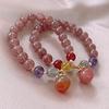 Strawberry Crystal Peach Bracelet Agate Amethyst Design Bracelet for Friends and Girlfriends Birthday Jewelry