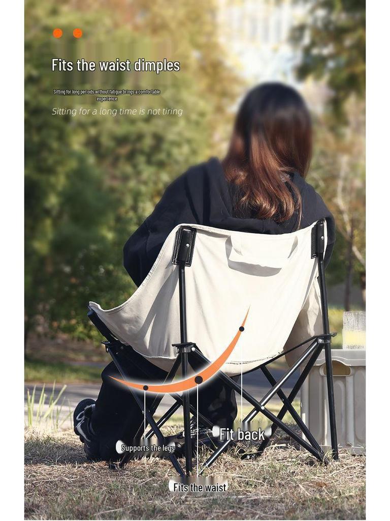 Lightweight Outdoor Folding Director's Chair with Backrest for Camping and Beach