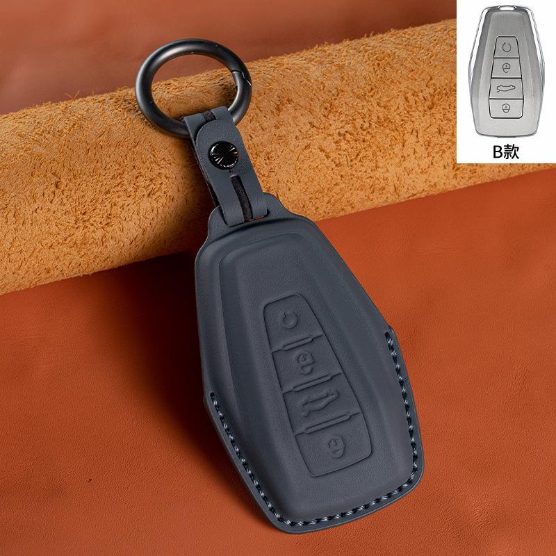For Geely Emgrand Monjaro Xingyue L Boyue Binyue Binrui Vision X6X Leather Car Key Case Fob Cover Auto Key Protector Accessories