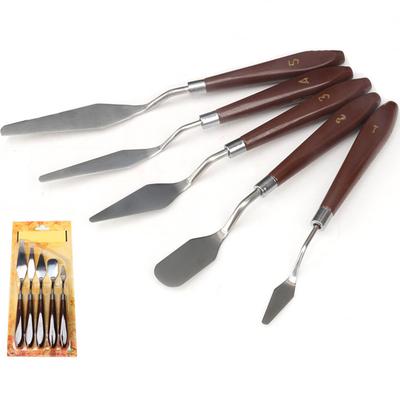 Σετ 5 τεμαχίων Ξυράφια Ζωγραφικής με Ξύλινη Λαβή Ανοξείδωτη Σπάτουλα Χρώματος για Καλλιτέχνες Φοιτητές