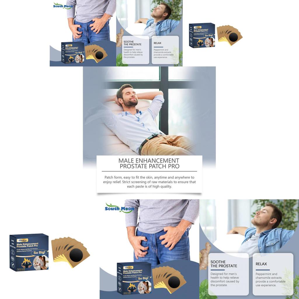 South Moon Mens Body Care Patches Soothe Prostate Discomfort Moisturizing