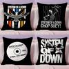Hot Rock Band S-System Of A Down Cushion Cover Plush Fabric Soft Double-Sided Printed Sofa Pillow Case Colorfast Home Decor