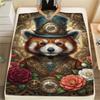1PC Cute little panda  Print FlAannel Blanket, High quality Comfortable for All Seasons, Home Decor, Warmth and Comfort
