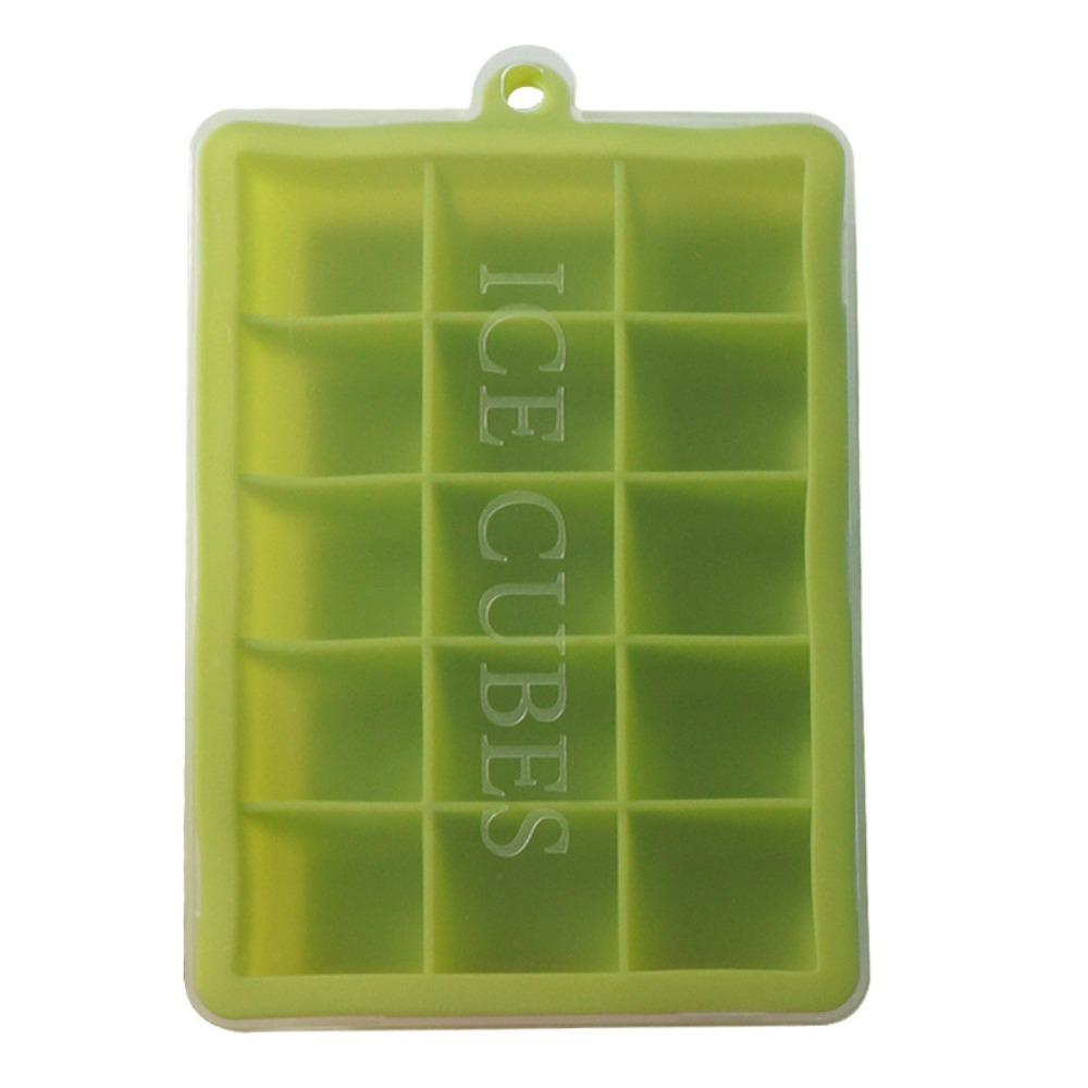 New Silicone Ice Cube Tray 15 Grid with Lid Square Ice Tray DIY Ice Maker Kitchen Tool