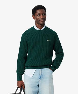 LACOSTE Men'S Rib Knit Crew Neck Sweater Ah3142-55N Yzp