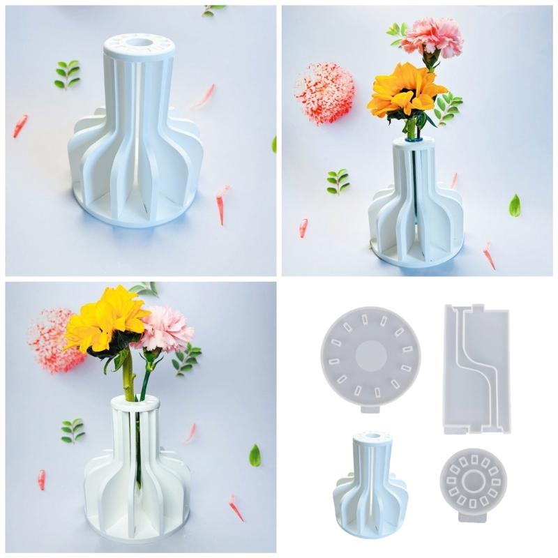 Unique Flower Vases Silicone Mold Creative Silicone Mold for Modern Flower Holder Practical Flower Arrangers Mold