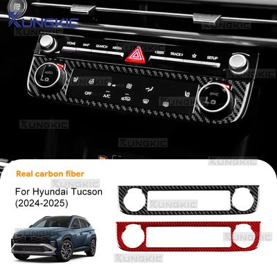 Real Soft Carbon Fiber Sticker For Hyundai Tucson NX4 2024-2025 LHD RHD Car Central Control AC Frame Interior Trim Accessories