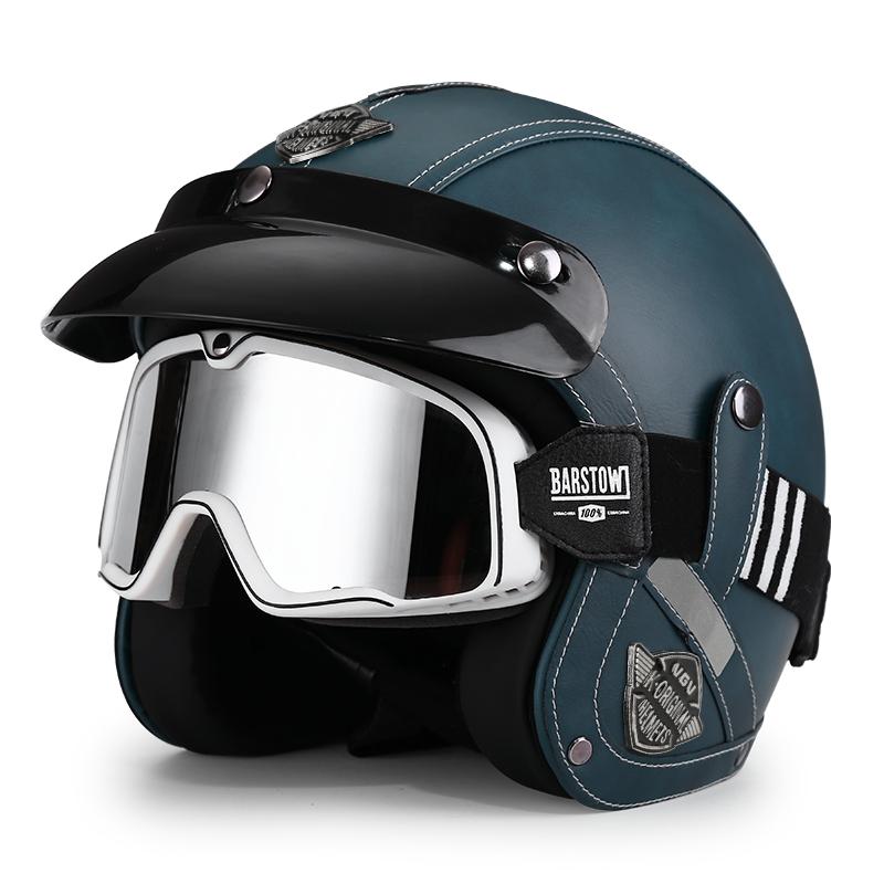 Retro Crown Prince Pedal Motorcycle Helmet Men's and Women's Four Seasons Cycling Motorcycle Electric Car Three-quarters Helmet