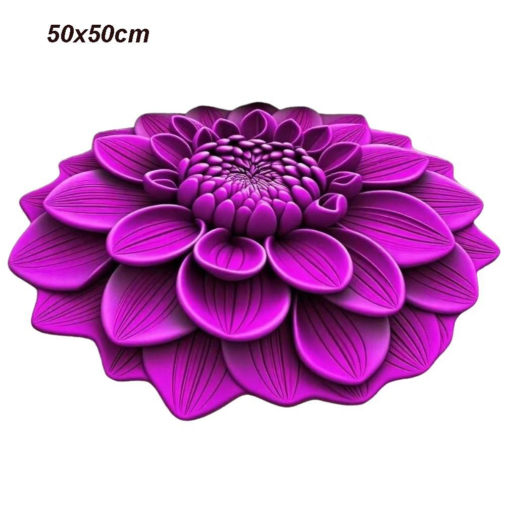 New Special-shaped 3D Flower Carpet Non-slip Crystal Velvet Bathroom Floor Mat Absorbent Soft Peony Floor Mat Home Decor