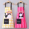 New Sleeveless Kitchen Aprons Cartoon Cats Canvas Cooking Apron Waterproof Adjustable Cafe Overalls for Cleaning