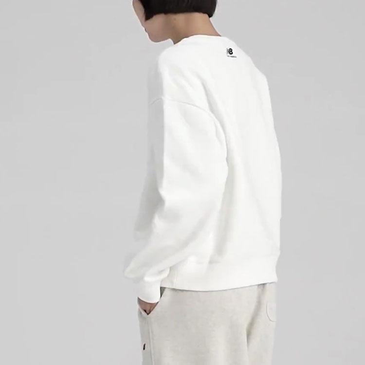 New Balance Sweatshirt Women's White (Unisex) Sweatshirts 5CC37142 WT