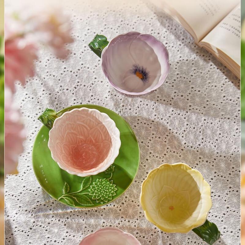 JOYYE Underglaze Ceramic Cup & Saucer Gift Set