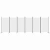 6 Piece White Folding Screen 520 X 180 Cm Fabric