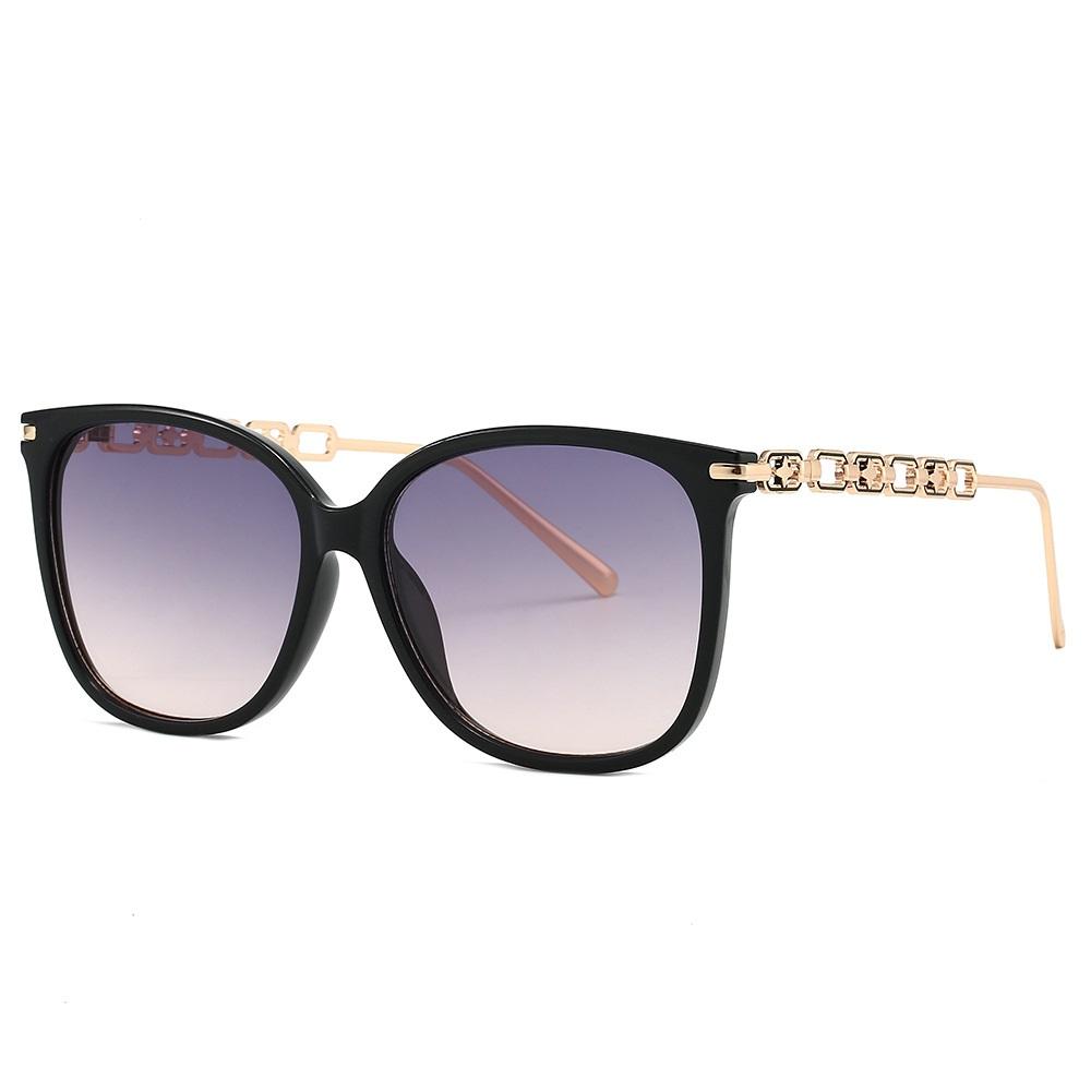 Retro Round Women'S Sunglasses Big Frame Black Oversized Gradient Eyewear Woman Fashion Luxury Designer Sun Glasses Men Shades