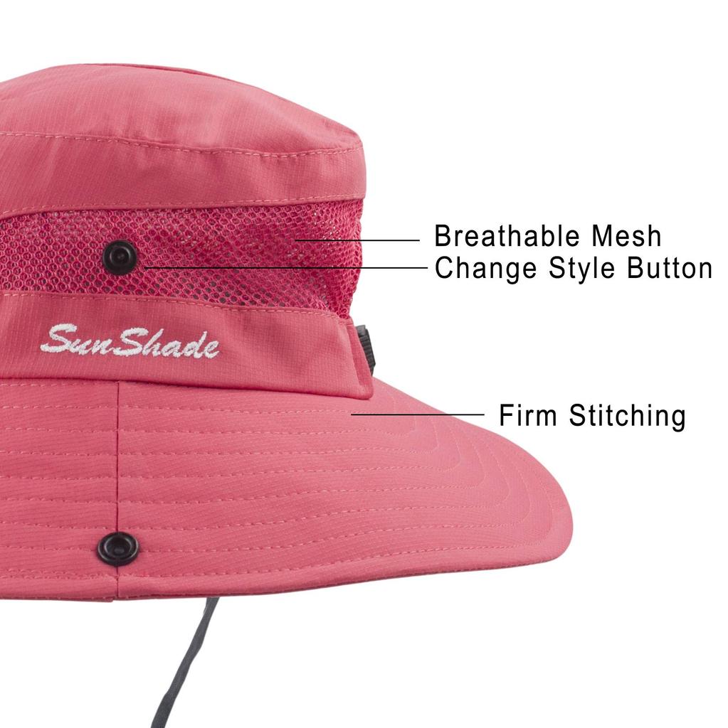 Muryobao Ponytail Sun UV Foldable Mesh Wide Brim Beach Fishing One Size Women's Hat, Protection, Hat,