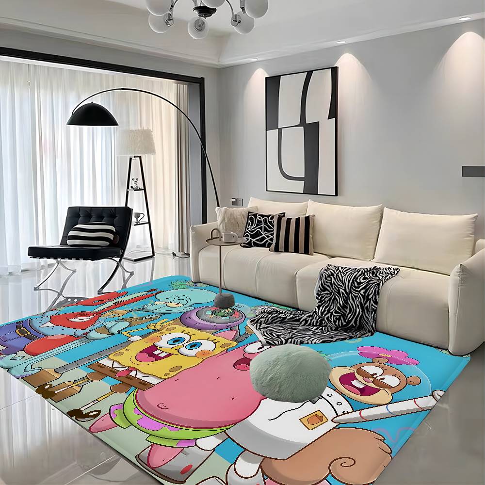 S-spongebob Hallway Carpet Non-Slip Laundry Room Mat Laundry Decor Balcony Child Living Room Bedside Area Rugs