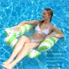 Inflatable Pool Floats Foldable Water Floating Mat Tangle-Free Design PVC Airbed for Swimming Relaxation Single Bed Tanning Chair with Pump