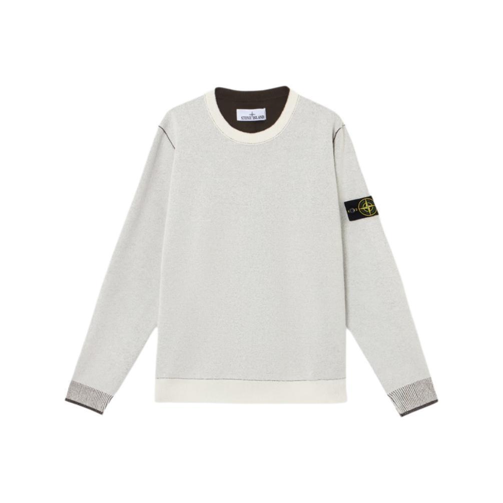 Stone Island Kleurblok Crewneck Omkeerbare Trui met Lange Mouwen Heren trui Ivoor K1S1551000-21S00D9-V0093 XL