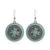 GemChic Damen-Ohrringe im Vintage-Stil, rund, mit Blumen, Öltropfen, süße Ohrringe, ethnische Mode, Haken-Ohrringe, Schmuckgeschenk für Geburtstag und Weihnachten