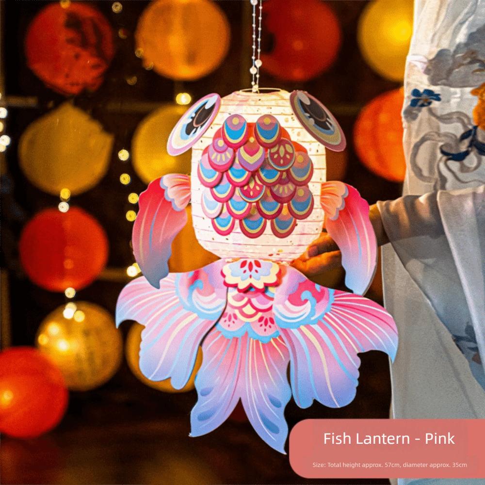 New Cartoon Goldfish Mid-Autumn Festival Lantern Material Package Handmade Koi Lantern Mid-Autumn Festival DIY Lantern Festival